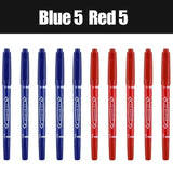 10Pcs Double Tip Permanent Markers Pens Waterproof Oily Fine Tip Black Painting Marker Graffiti Marking Pens School Supplies