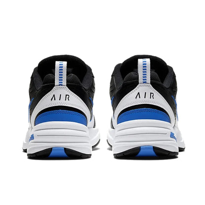 Zapatillas Nike Air Monarch 4 Low para hombre y mujer, clásicas, retro, informales, cómodas y acolchadas, blancas y plateadas.