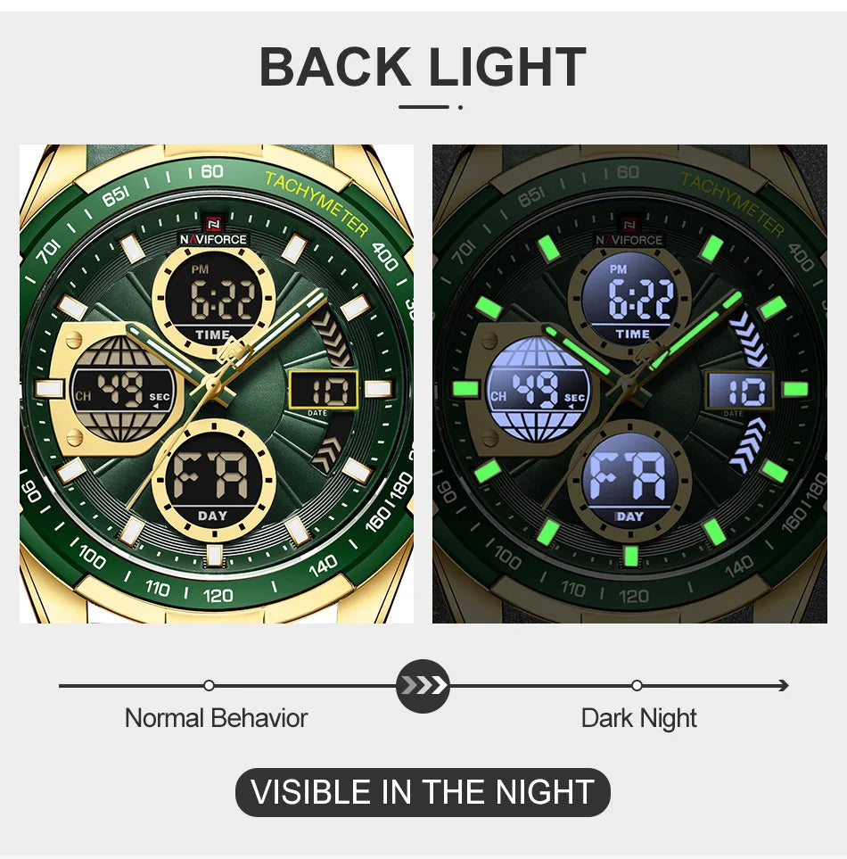 New NAVIFORCE Watches for Men Leather Men's Military Sport Waterproof Watch Quartz Wristwatch Chronograph Male Clock