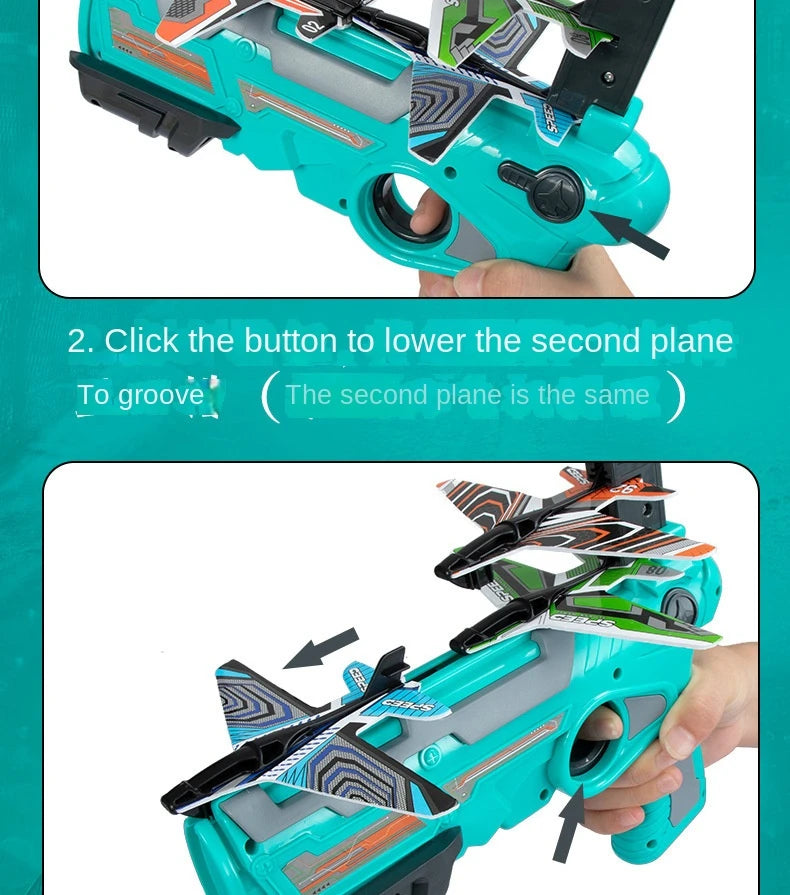 Lanzador de aviones de juguete para niños, divertido avión de espuma para exteriores, juguete interactivo entre padres e hijos, juguete volador deportivo para niños, regalo