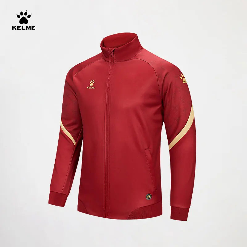 Chaqueta de punto de entrenamiento de fútbol Kelme, serie Qatar para hombre, primavera 2024, para deportes al aire libre, running, fitness, abrigo cortavientos