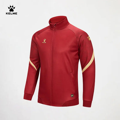 Chaqueta de punto de entrenamiento de fútbol Kelme, serie Qatar para hombre, primavera 2024, para deportes al aire libre, running, fitness, abrigo cortavientos