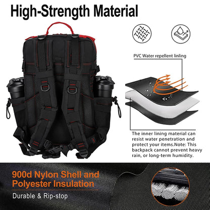 LHI 25L/35L/45L Gym Backapck Tactical Athlete Sports Fitness Bag Exercise Workout Weekend Travel Daypack with Bottle Holder
