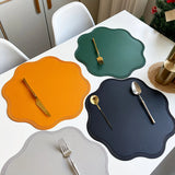 1/4/6PCS Round Placemat Sets, Luxury Faux Leather Table Mats, Embossed Flower Shaped Place Mats, Table Pad, 테이블매트, Салфетки