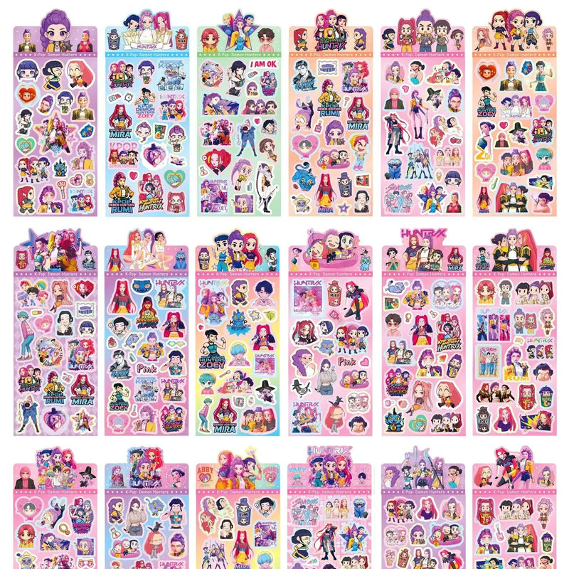 KPOP Demon Hunters Guka Devil Men's Group Anime Laser Cut Sticker for Office Stationery And School Supplies Decoration