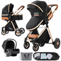 Baby Stroller 3‑in‑1 Travel System Pushchair Lightweight Pram from Birth All‑Terrain Baby Buggy Compact Fold Stroller Summer