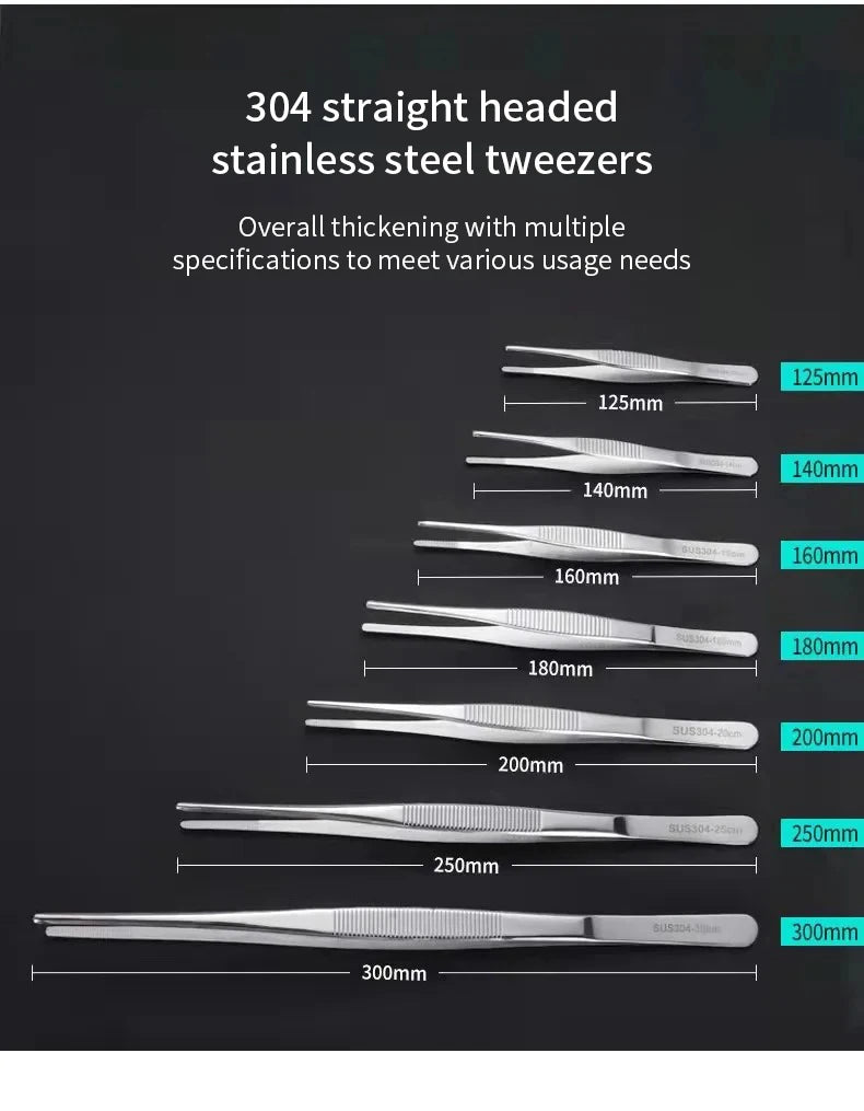Stainless Multifuctional Steel Elbow Tweezers Aquarium Clip Long Tongs Medical Tweezers Forceps Pet Feeding Tools Non-slip