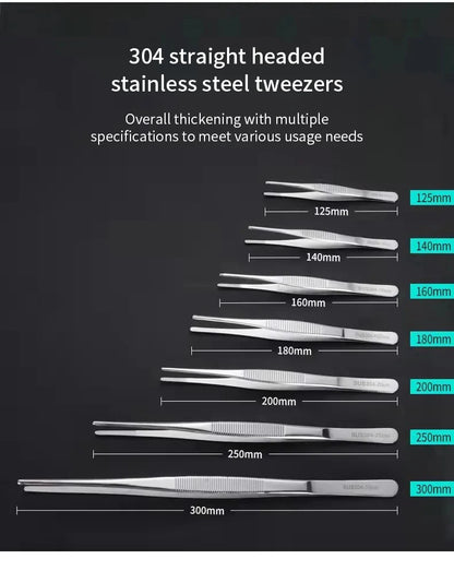 Stainless Multifuctional Steel Elbow Tweezers Aquarium Clip Long Tongs Medical Tweezers Forceps Pet Feeding Tools Non-slip
