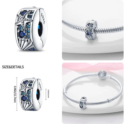 Ocean Series - Original Genuine 925 Sterling Silver Turtle Crab Mermaid Charm Beads Suitable for 3mm Bracelet DIY Making Pendant