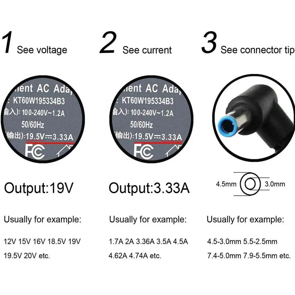 Nuevo adaptador de corriente para portátil de 65 W para HP ProBook 430, 440, 450, 455 y 470 G5.