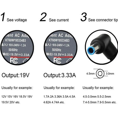 Nuevo adaptador de corriente para portátil de 65 W para HP ProBook 430, 440, 450, 455 y 470 G5.