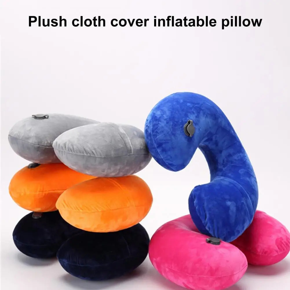 Almohada de cuello en forma de U, inflable, para aliviar la fatiga, para viajes, reposacabezas de vuelo, cojín para dormir en forma de U para avión.