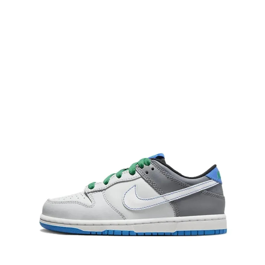 Nike Dunk Low Anti Kick Shock Absorption Low Top Kids Boardshorts Cinza Azul Meados Pequenos Crianças