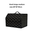 Car Trunk Organizer Box, Large Capacity, Auto Multiuse Tools, Storage Bag, Stowing, Tidying, Leather, Folding for Emergency