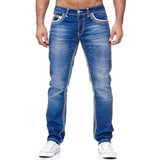 Straight Jeans Men Washed No Hole Jeans Spring Summer Boyfriend Jeans Streetwear Loose Casual Designer Long Denim Pants Trousers
