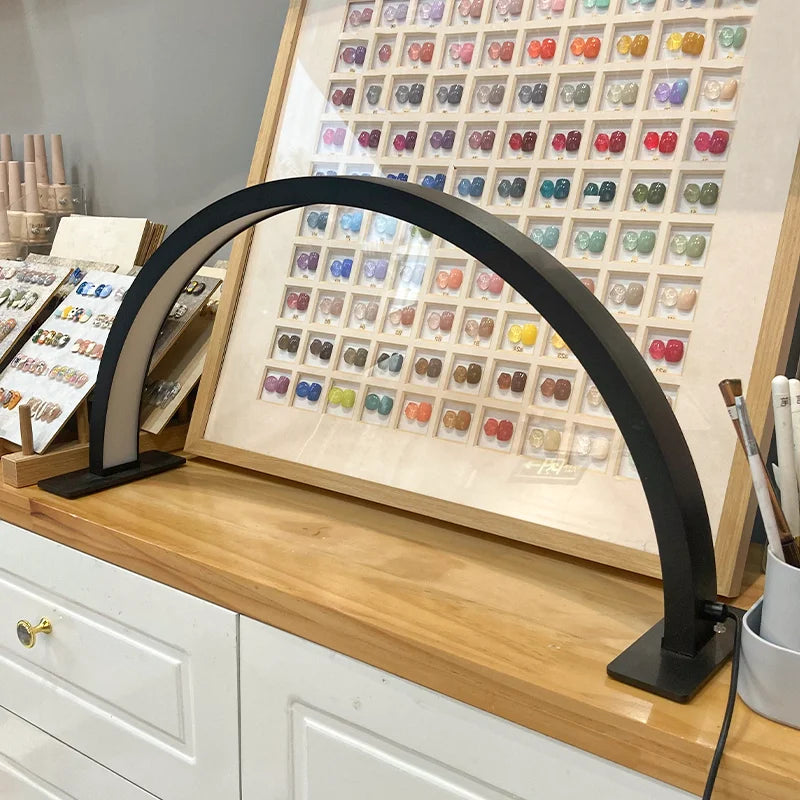 48W Half Moon Lamp For Nail Desk Dimmable 3000K-6000K Makeup Manicure Beauty Salon Touch Switch LED Light Half Moon Nail Lamp