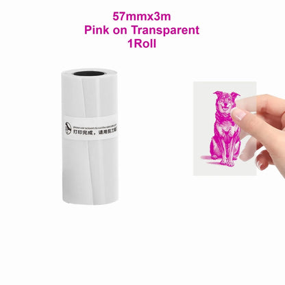 Mini Pocket Printer 5 Rolls Of Self-Adhesive Paper Portable Thermal Printer For Printer Suitable For Home Office Study And Work