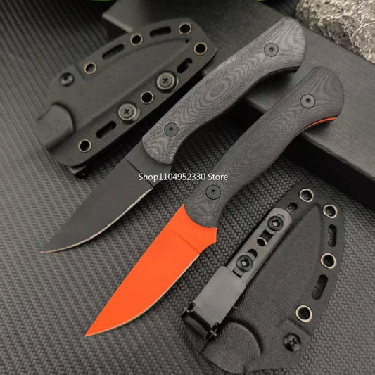 Outdoor Camping Jungle Adventure EDC Multifunctional Fixed Blade Knife, Wild Hunting Exploration 8Cr13Mov Blade G10 Handle Tool