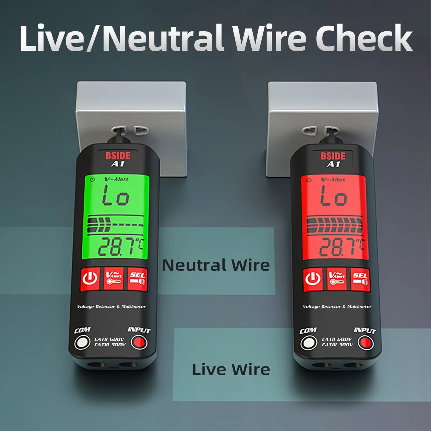 BSIDE S20/A10/A1 Intelligent EMF Multimeter 9999 Counts Rechargeable Meter Radiation Monitor AC/DC Voltmeter Ohmmeter Test