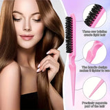 6 pçs/set conjunto escova de cabelo cabeleireiro spray garrafa trança laço rato cauda pente provocando cabelo brsuh borda controle escova de cabelo