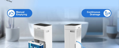 Dehumidifier 20 L, Dehumidifier Cellar Rooms with Digital Display, 24H Timer, Automatic Defrosting, Dry Clothes, Continuous Drai
