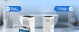 Dehumidifier 20 L, Dehumidifier Cellar Rooms with Digital Display, 24H Timer, Automatic Defrosting, Dry Clothes, Continuous Drai