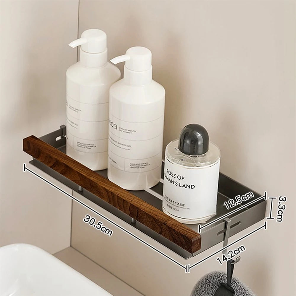 Estantes de baño para inodoro de nogal con trípode. No requiere perforación. Estilo nórdico. Madera maciza pura, resistente al agua y a la humedad.