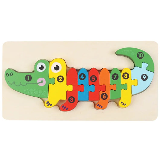 1 rompecabezas 3D de madera con diseño de dinosaurio, rompecabezas de animales, educación temprana, clasificación de colores, juguetes educativos para niños pequeños, regalo