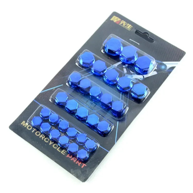 30pcs 0.8cm/1cm/1.2cm/1.4cm Motorcycle Screw Set Decorative Caps Nut Covers Motorcycle Modification Accessories for Yamaha Honda