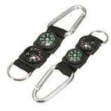 1pc Universal Multifunction 3 In 1 Camping Climbing Hiking Mini Carabiner With Keychain Compass Thermometer Hanger Key Ring