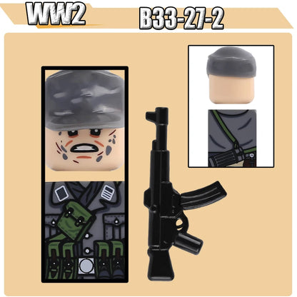 WW2 Military Soldier Figures Building Blocks Soviet British Army German Camouflage Warrior Infantry Accessories Bricks Toys Gift