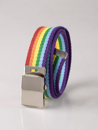 7-color Rainbow D-clip Women Ultra-long Casual Versatile Summer Waist Belt Fashionable Commuting Style Iron Buckle