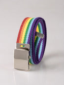 7-color Rainbow D-clip Women Ultra-long Casual Versatile Summer Waist Belt Fashionable Commuting Style Iron Buckle