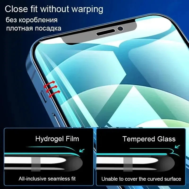 1-5 protectores de pantalla de hidrogel de cobertura completa para iPhone 14, 11, 16, 12, 13 Pro Max, 7, 8, 14 Plus, 13, 12 Mini, X, XR, XS MAX
