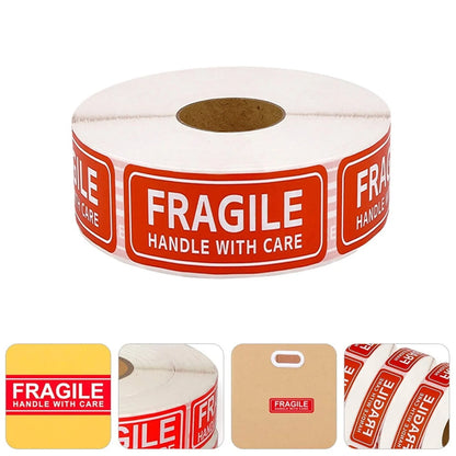 150/500pcs Fragile Label Stickers Handle With Care  Moving Stickers (Red)