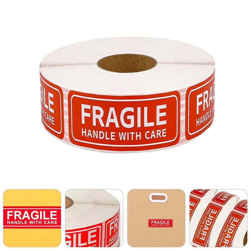 150/500pcs Fragile Label Stickers Handle With Care Moving Stickers (Red)