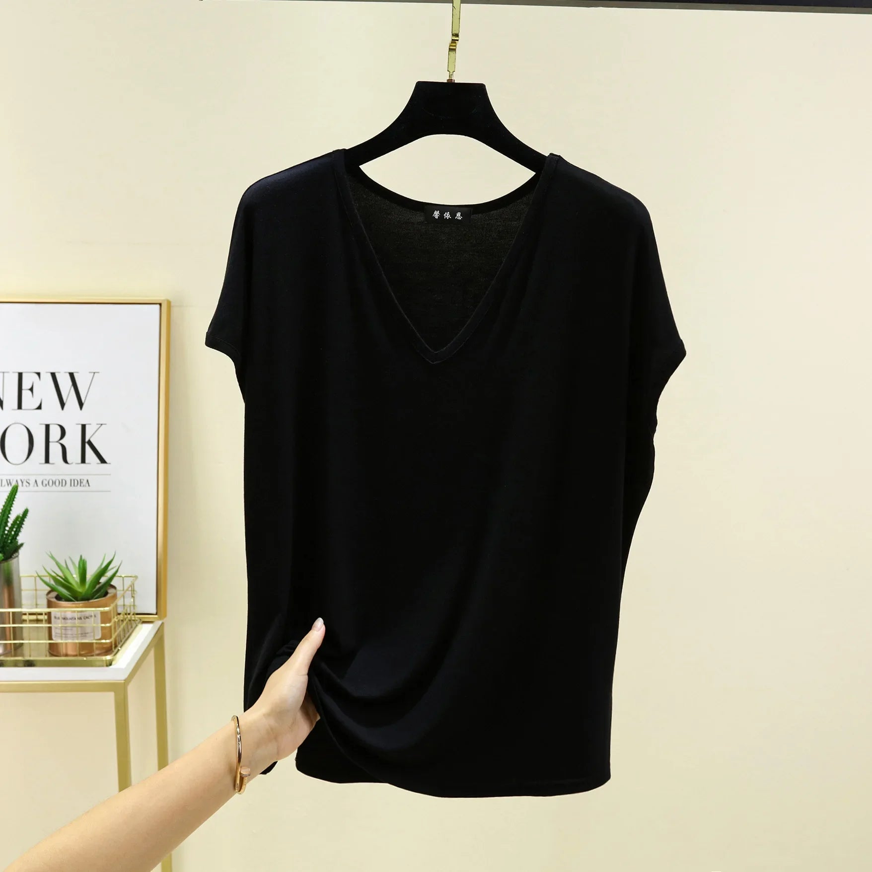Modal V-Neck Tank Tops summer women's T-shirts sleeveless Plus size Thin Casual Loose Tee tops All match