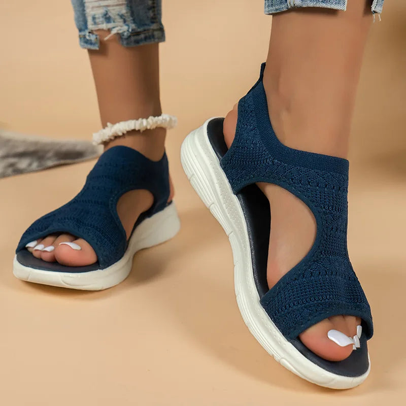 Zapatos de mujer Verano 2024 Sandalias deportivas casuales y cómodas Sandalias de cuña de playa para mujer Sandalias de plataforma para mujer Sandalias romanas Tallas grandes