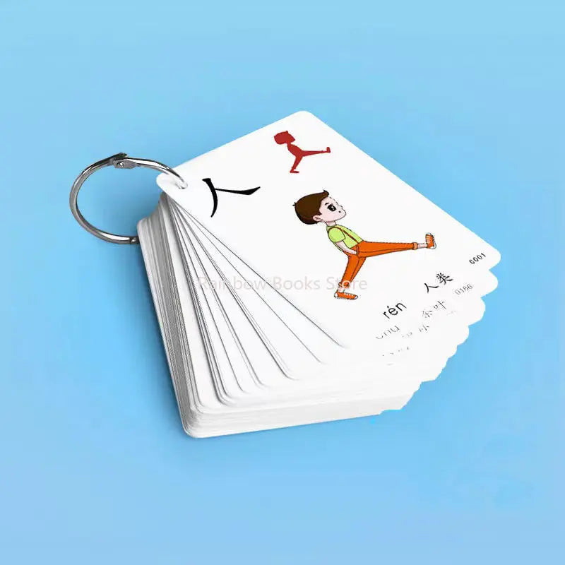 250 Pcs/Set Kid Learning Chinese Language Words Literacy Cards Baby Learning Card Memory Game Educational Toy Card for Kids