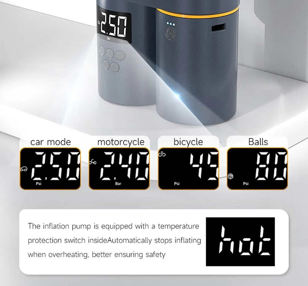 BAYU Auto Outdoor Smart Kit (19200mah Power Bank, Tire Inflator, Vacuum Cleaner, Car Washer, Flashlight, Mobile Phone Holder)