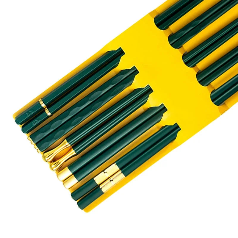 5Pairs Janpanese Reusable Chopsticks Black Sushi Sticks For Food Noodles Alloy Chinese Korean Chopsticks Kitchen Tableware