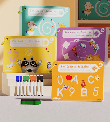Tracing Workbook Montessori Books 48 Page Pen Control Training Early Childhood Exercise Book Reusable Calligraphy Copybook
