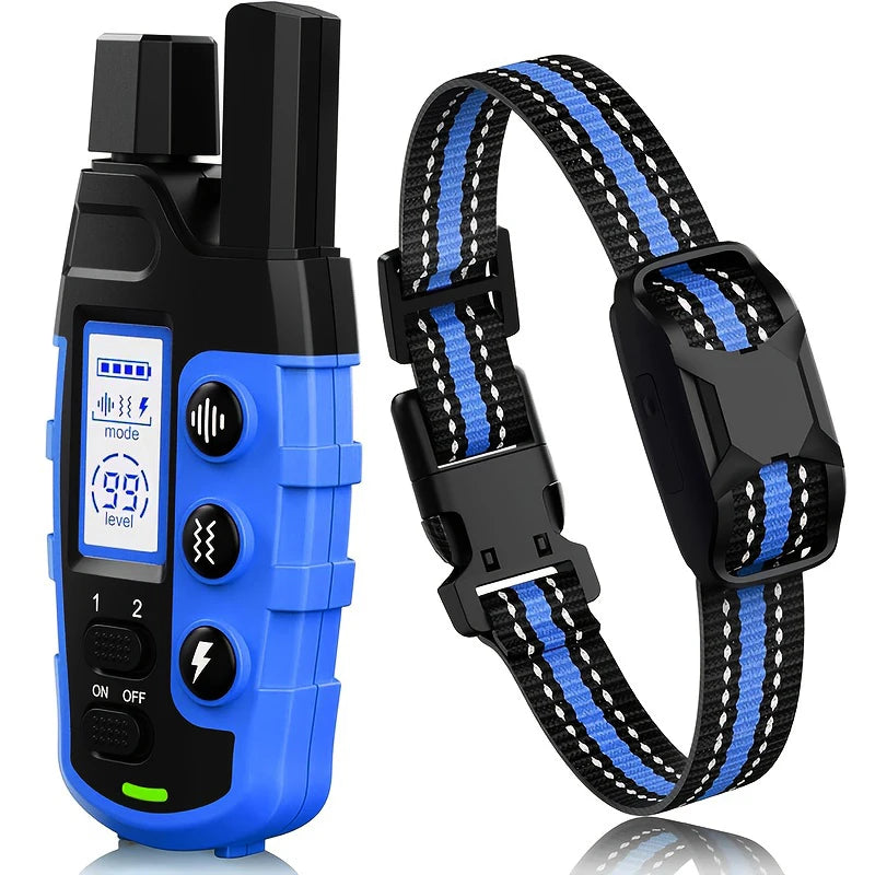 Collar de entrenamiento eléctrico para perros de 1000 m con control remoto, resistente al agua, para cachorros de 2,2 a 54 kg, con vibración y descarga eléctrica.