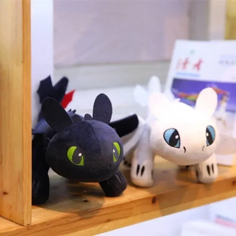 1PCS Plush How to Train Your Dragon Toys Kawaii White black dinosaurs Animal Stuffed Plush Toys In Stock Plush kid Birthday Gift