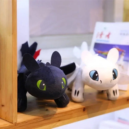 1PCS Plush How to Train Your Dragon Toys Kawaii White black dinosaurs Animal Stuffed Plush Toys In Stock Plush kid Birthday Gift
