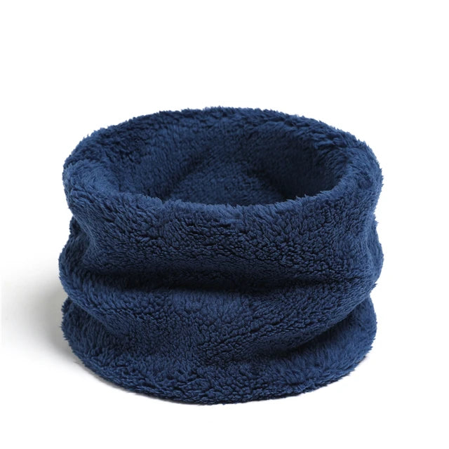 Bufanda de cachemira de color cálido con forma de anillo para invierno, de felpa sólida, gruesa, para deportes al aire libre, para hombres, mujeres y niños, con máscara facial completa y silenciador. 