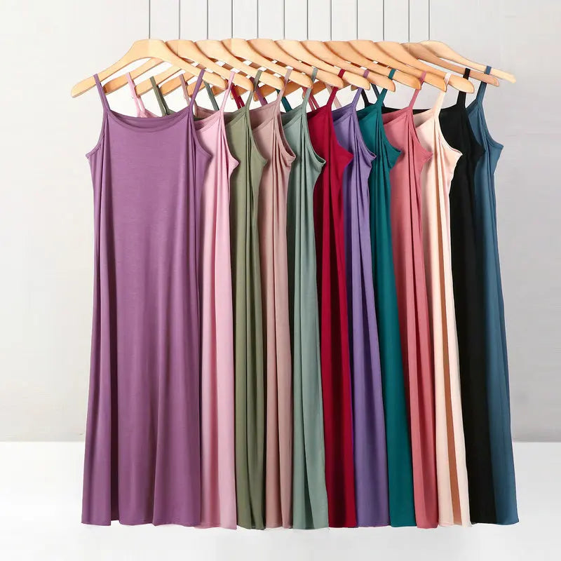 XL to 8XL Lengthen Modal Dress Plus size Spaghetti strap bottoming dresses Halter sundress Camisoles slips Inner Petticoat