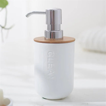 Bathroom Accessories Set Designer Soap Lotion Dispenser Toothbrush Holder Soap Dish Tumbler or wood Bottle Cup Black/White/gray