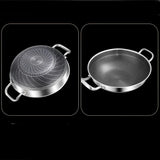 32cm 304 Stainless Steel Frying Pan Food Grade Non-Stick Pan Honeycomb Pot Bottom Induction Cooker Gas Stove General Wok