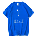 Summer Men's High Quality 100% Cotton Cool Funny Astronaut Print Casual Loose O-neck for Men T-shirt Male T-shirt Hip Hop Tee